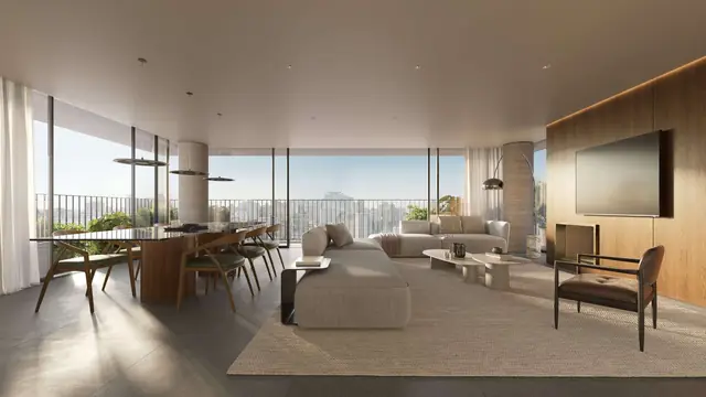 Living integrado com vista
