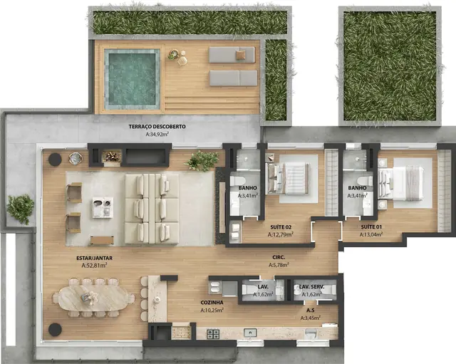Planta: Garden, final 01, 187 m²