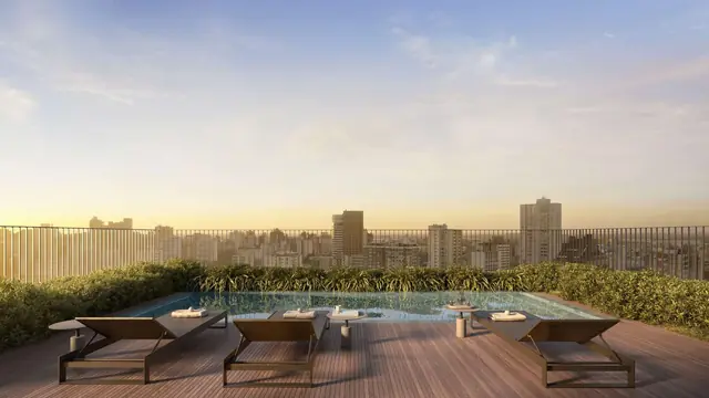 Rooftop com deck e piscina